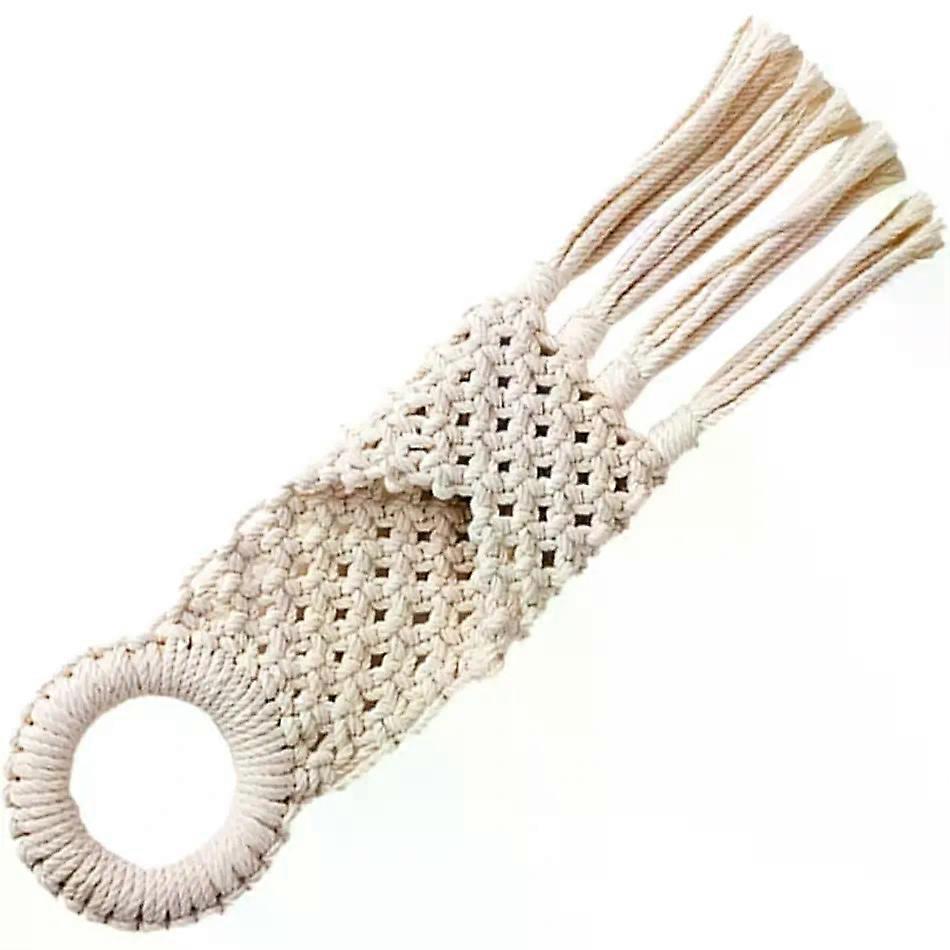 Hand Woven Cotton Thread Pocket Tapestry Wall Storage Decor