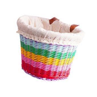Kids Bike Basket Carrying Bicycle Basket for Kids Girls Riding with Lining Cloth-af