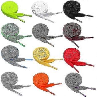 12-Pair Assorted Colors 120cm Classic Wide Flat Double Layer Shoelaces