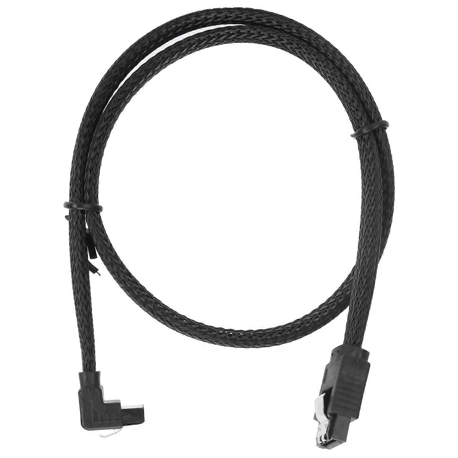 Serial ATA Cable 7P Elbow Hard Disk Data Cable Serial ATA3.0 Adaptor with Colored Mesh Line  
