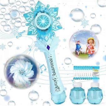 Bubble Wand Machine for Kids with Lights and Music Leak Proof Design with 2 Solution Bottles