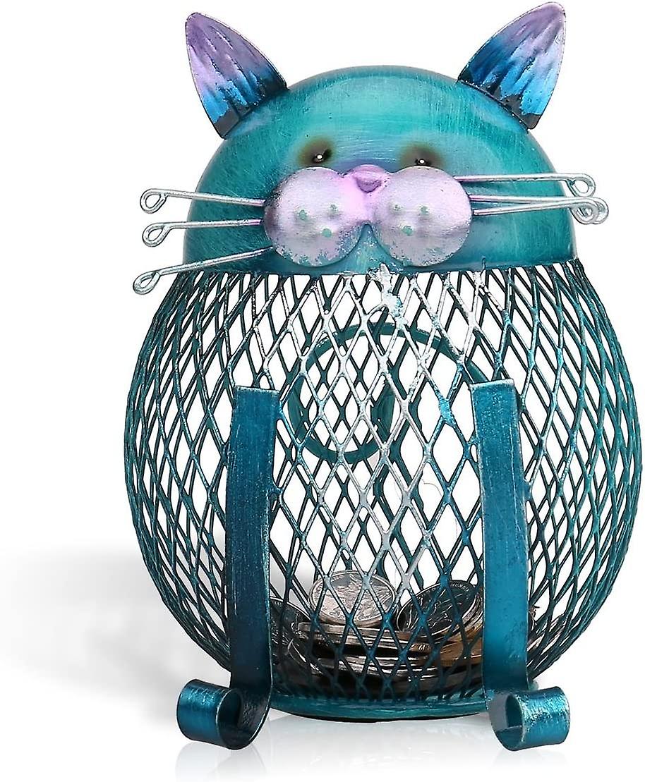 マネーボックスメタルコインバンク猫形の先端瓶クリエイティブバースデーギフトハンドワークデスク装飾インテリア装飾