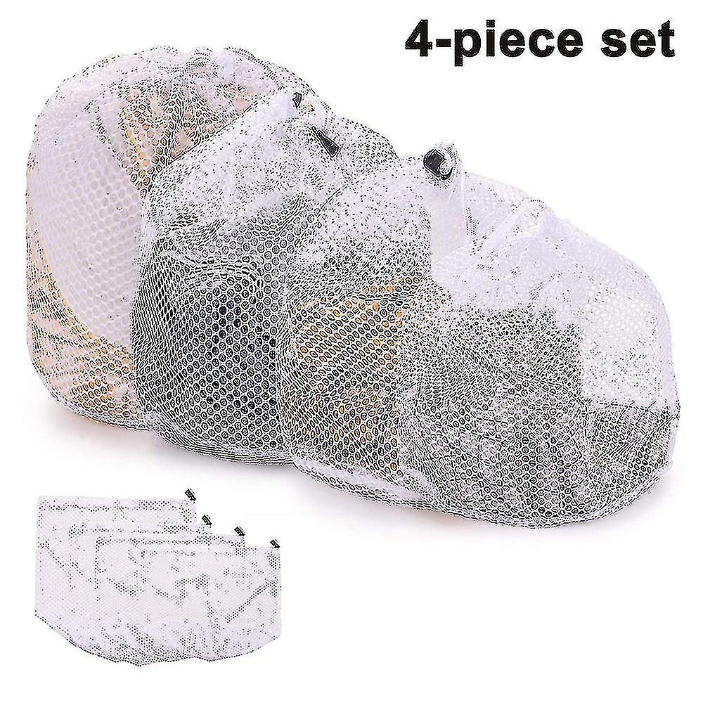 Coarse Mesh Bags For Delicates With Drawstring,4 Pcs Clothing Laundry Liners