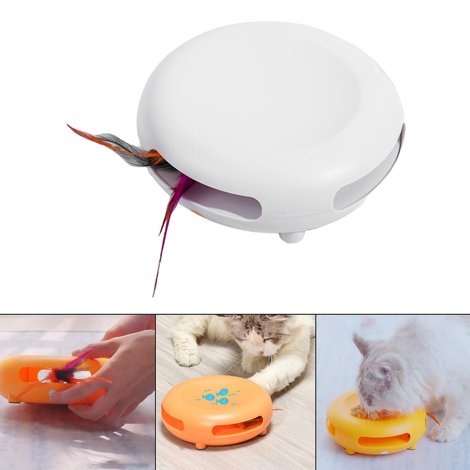 Smart Interactive Cat Toy Spinning Turntable Game Pet Training Tool  White