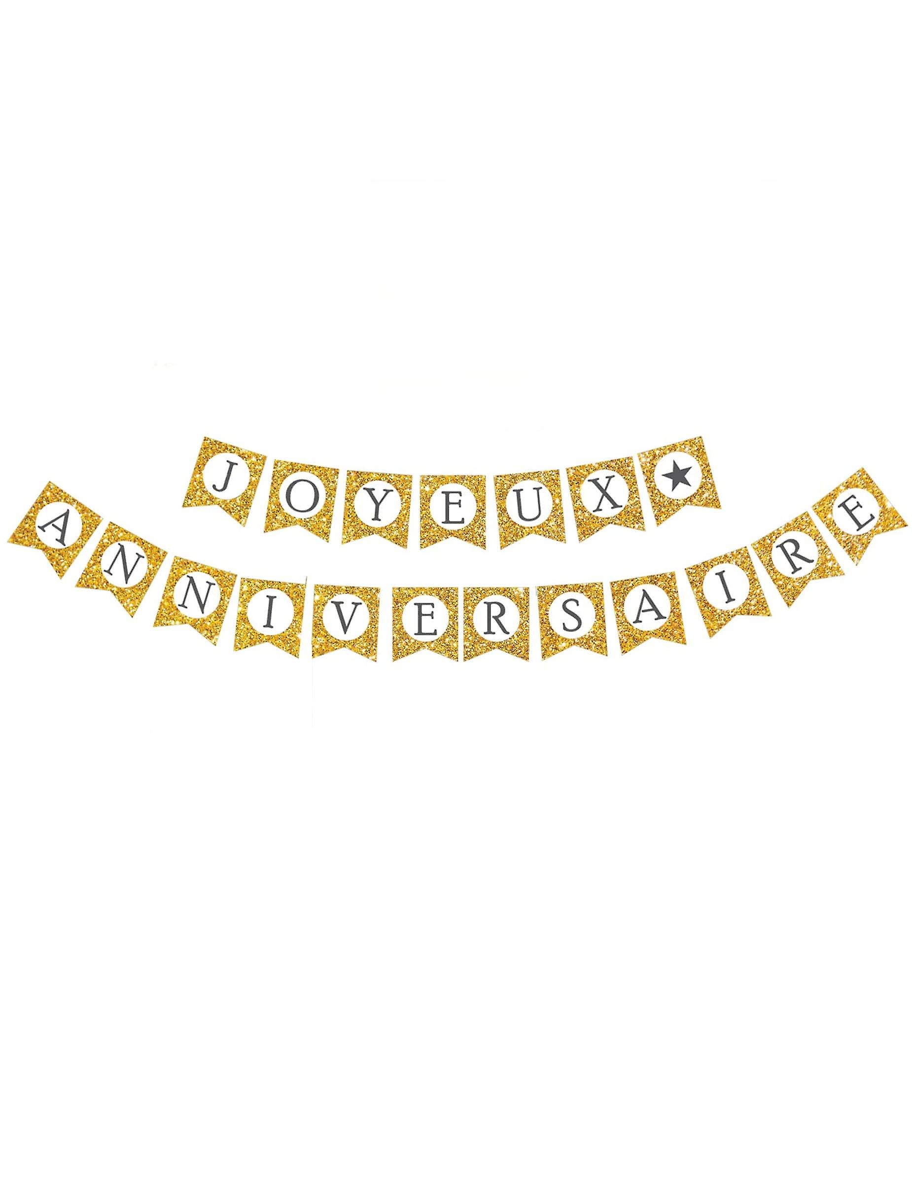 Garland Happy Birthday Glitter Gold