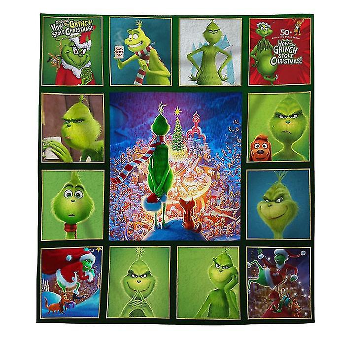 The Grinch Theme Printed Soft Fll Blanket Home Conditing Bed Sofa Throw Blanket
