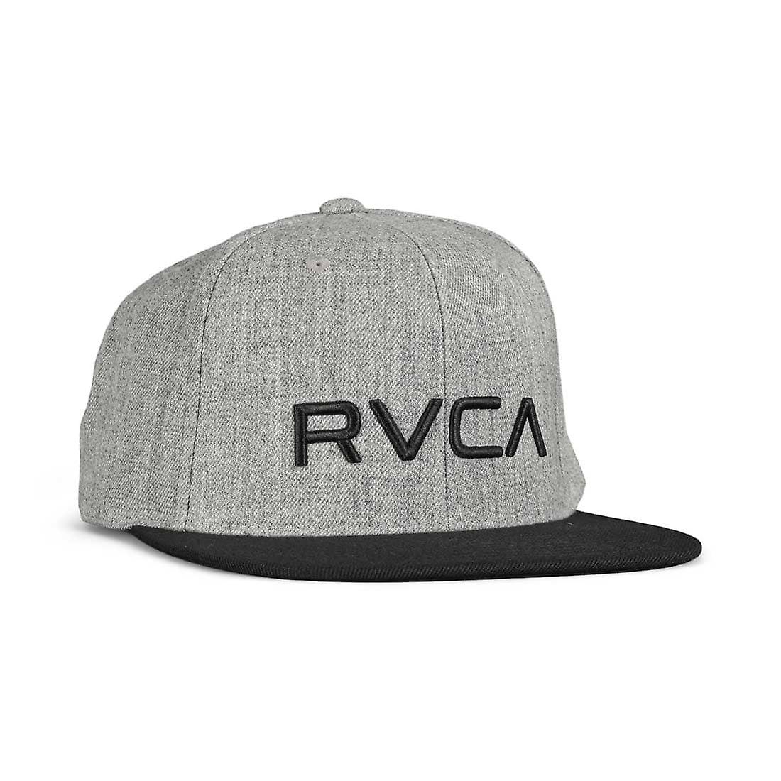 Rvca Men's Grey Twill Snapback Cap - Heather /Black Adjustable