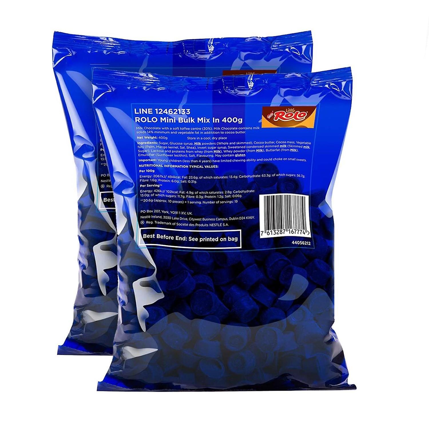 Nestlé 2X Nestle Rolo Mini Milk Chocolate & Toffee, Approx 380 Pieces 400G