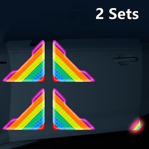2 Sets Of Car Safety Warning Reflective Anti-collision Stickers For Sale, Color: Epoxy Colorful