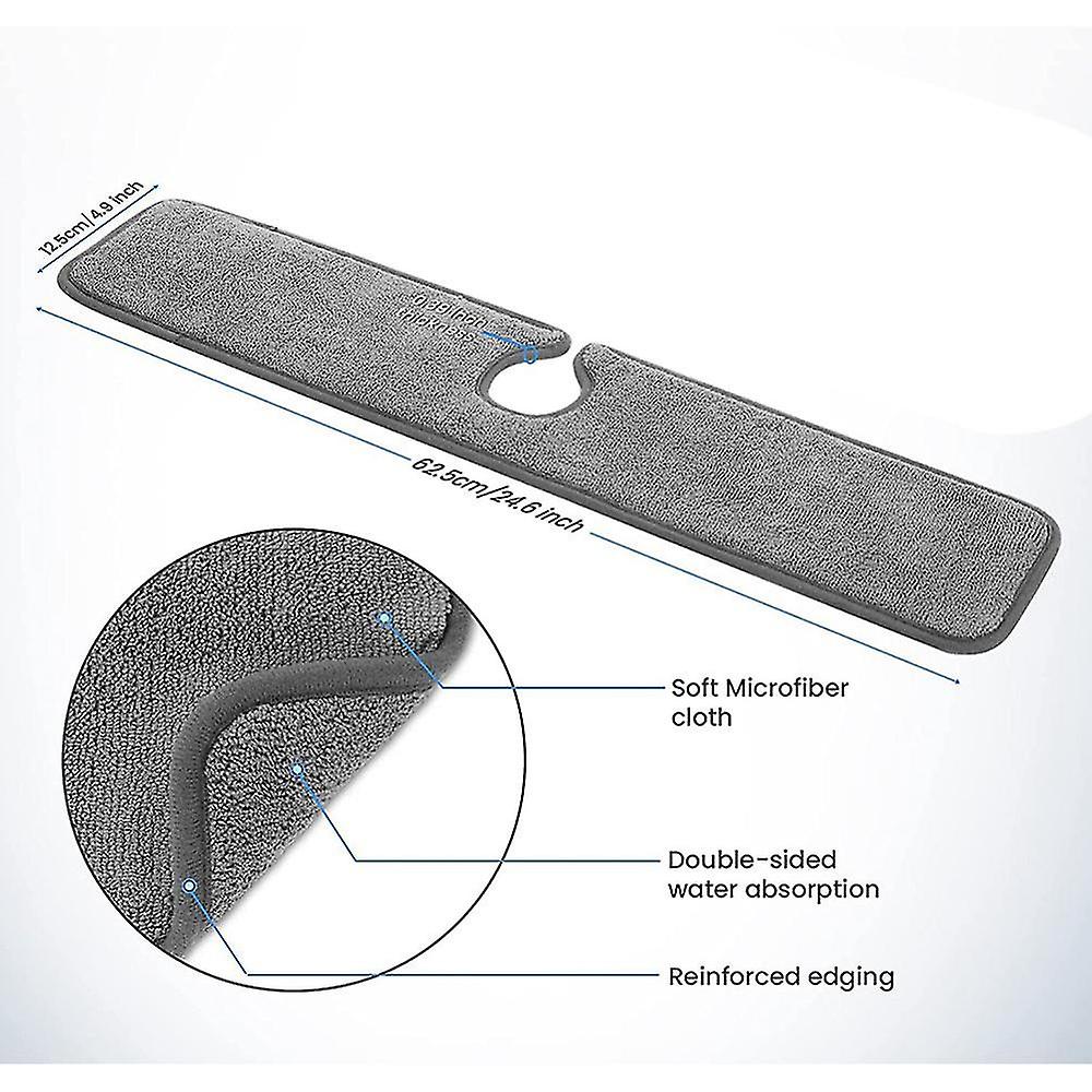 Sink Splash Guard, Faucet Absorbent Mat For Kitchen, Dish Drying Mat Behind Faucet, Drying Pads For