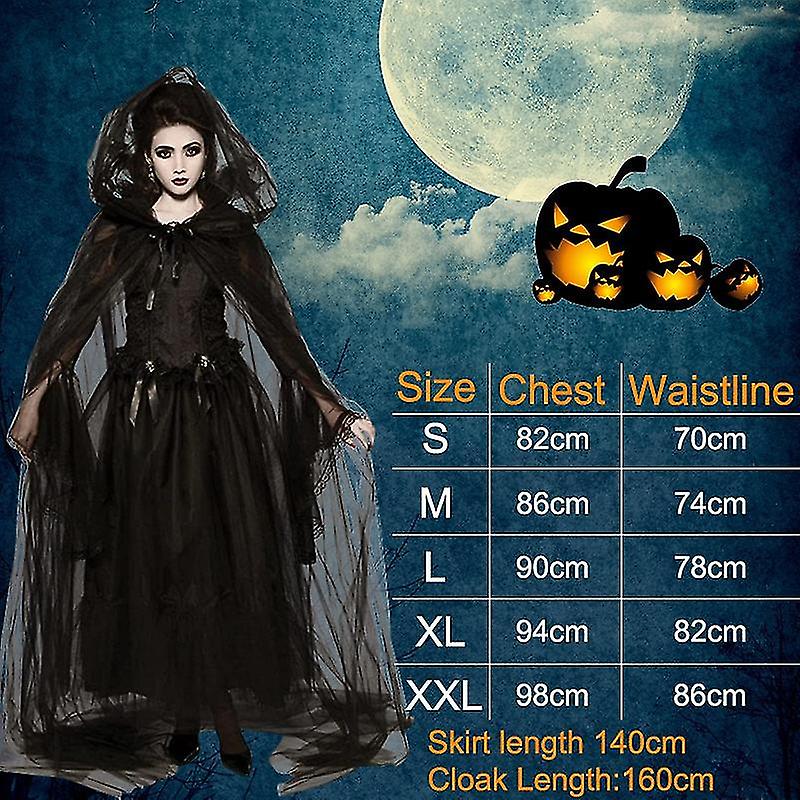 Cape D'Halloween Femme Style Gothique Renaissance - Cape à Capuche Pour Costume Vampire, Sorcière, Cosplay