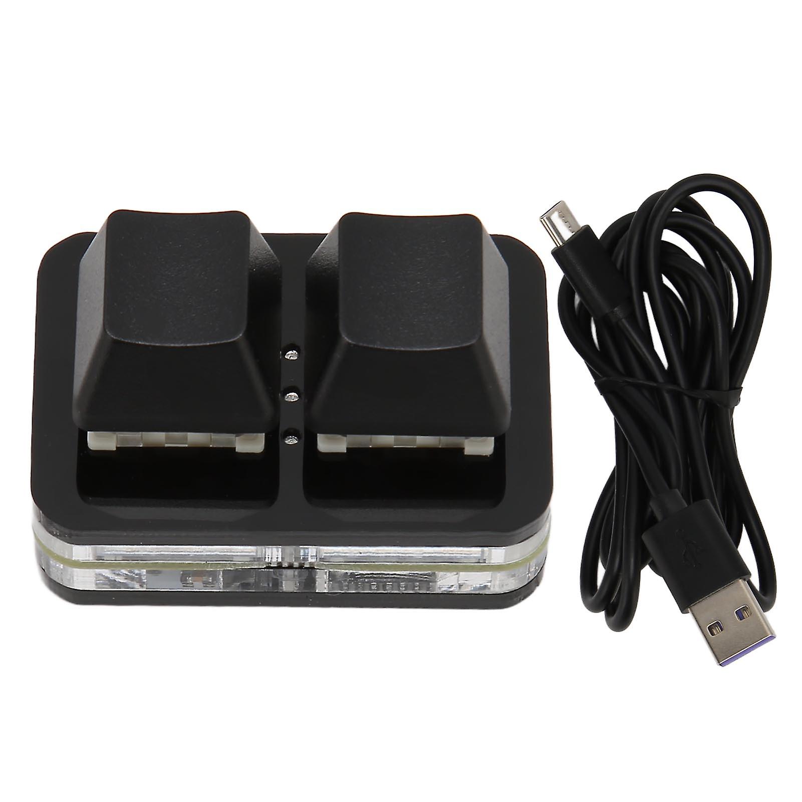 USB 2 Key Mini Keypad Custom RGB LED Backlight Macro Programming Keyboard for Windows for OS X for Linux Black