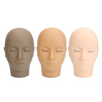 3pcs Lash Mannequin Head Silicone 3 Layer Lashes Makeup Beauty Practice Training Doll Head for Lash Extension