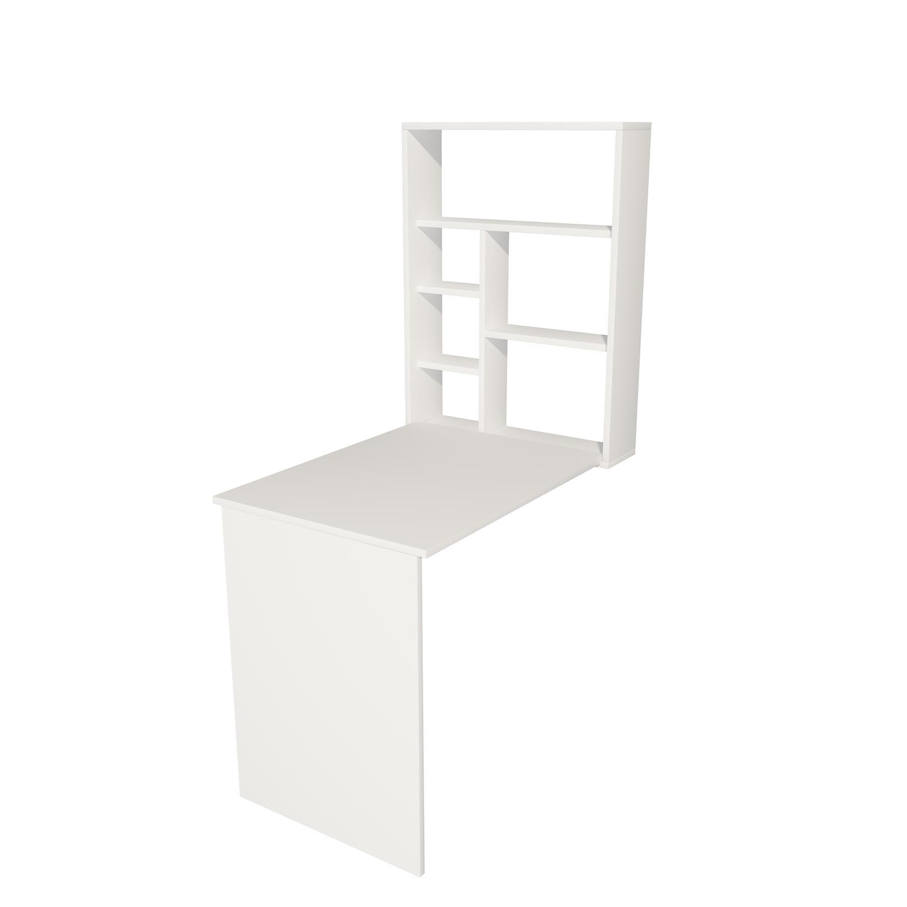 Merril Foldable Computer Desk with Shelves