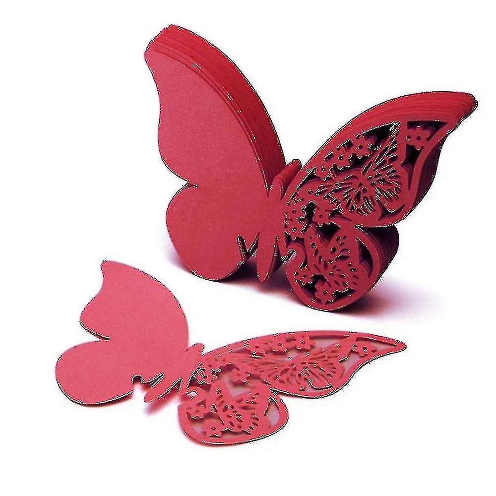 50 sztuk Butterfly Precyzyjnie wycięty kieliszek do wina Papier Nazwa Miejsce Wizytówka Rabat (kui)