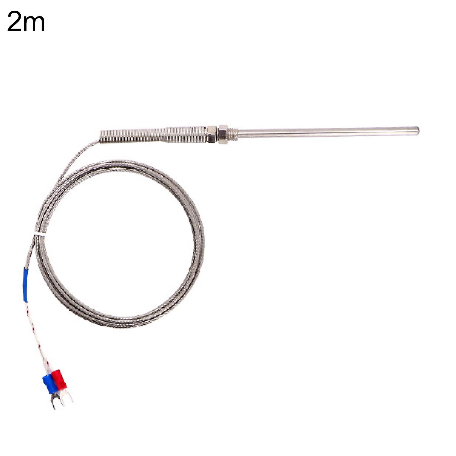 1/2/3/4/5m K Type Thermocouple M8 Thread 100mm Probe Temperature Sensor Meter