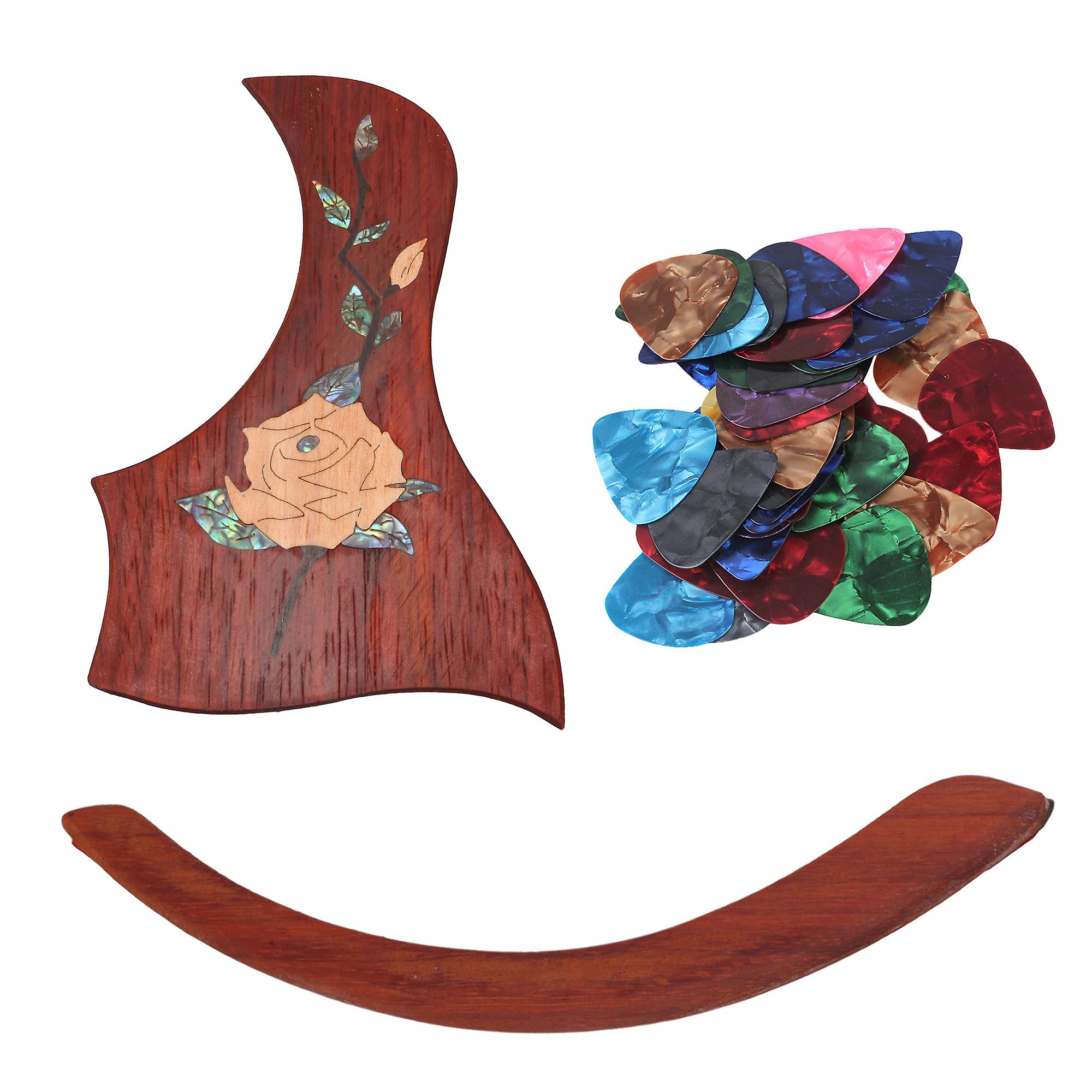 Acoustic Guitar Pickguard & Arm Rest Set w/ 50x Picks for 40Inch to 41Inch