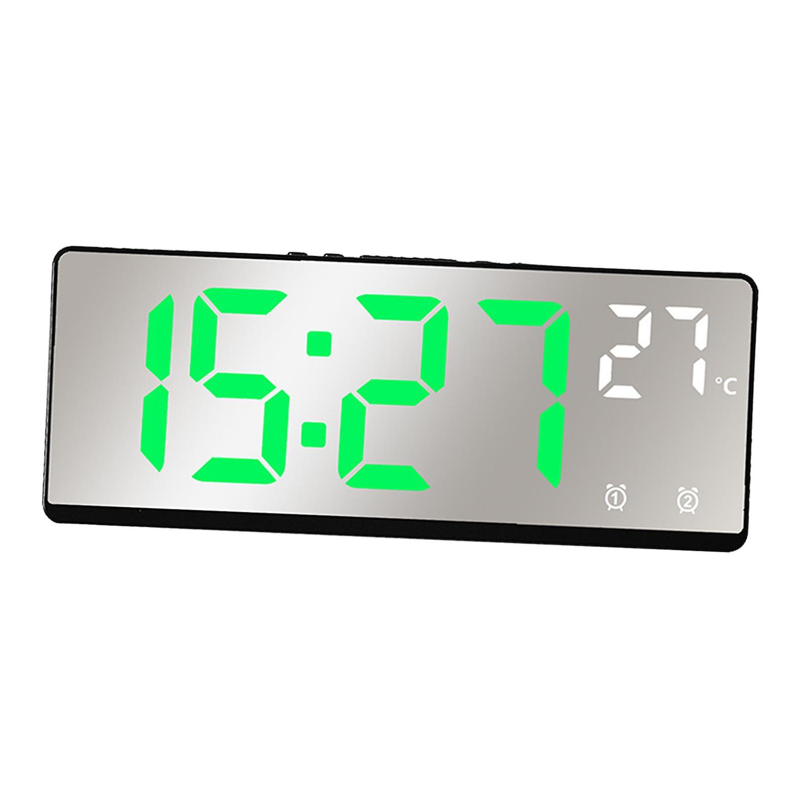 Digital Alarm Clock Desktop Mirror LED Clock for Beside School Hall Festival