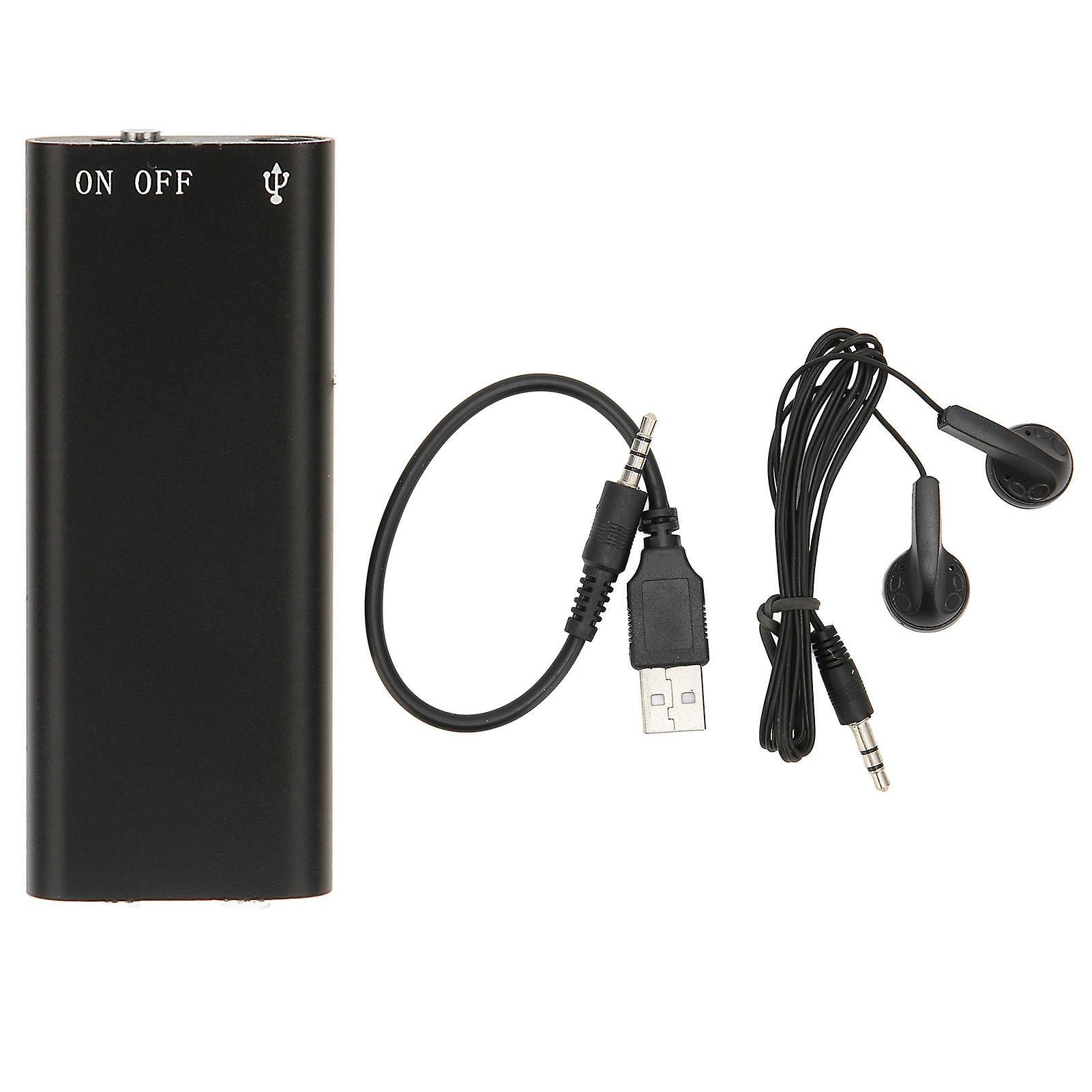 Portable Audio Recorder with 32GB Storage, USB Rechargeable, Noise Reduction for Professional Interviews & Meetings in Black