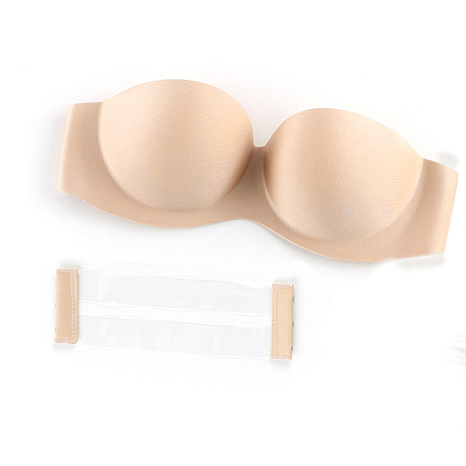 Strapless Bra Push up Sponge Brassiere with Chargeable Back Strap Non-Trace for Wedding Party Dress