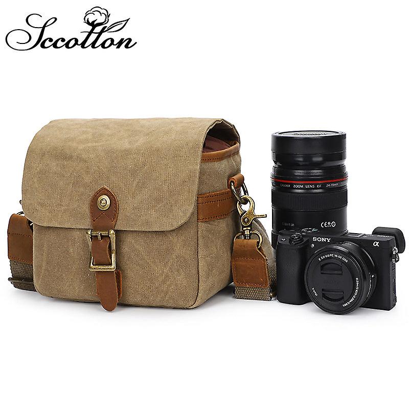 Canvas Slr Camera Bag Mirrorless Camera Bag Sony A6000 A7r Waterproof Single-shoulder Camera Bag