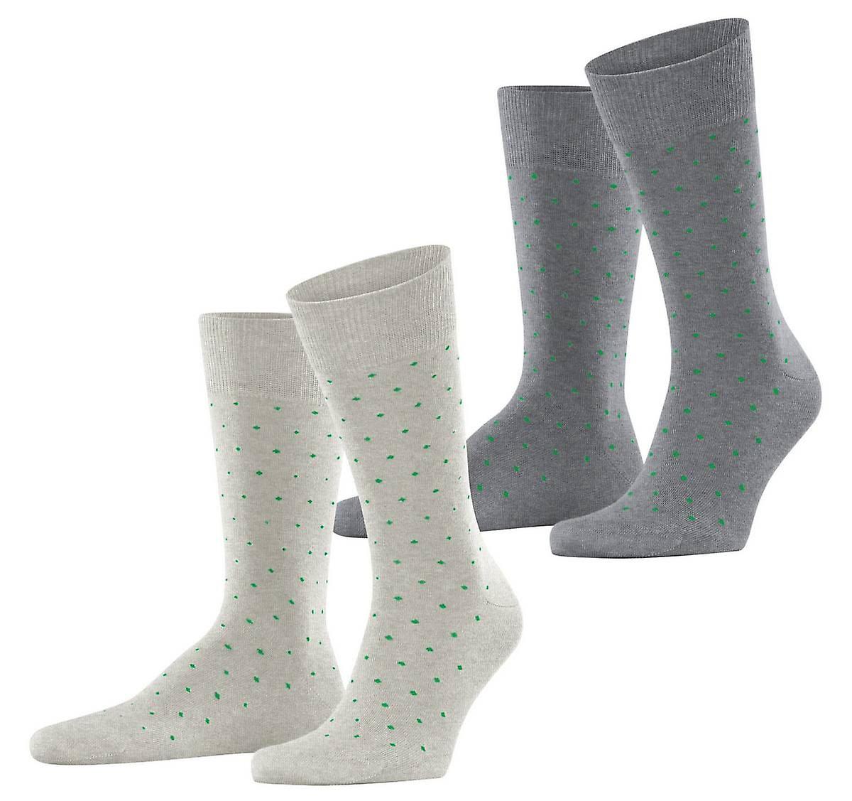 Esprit Fine Dot 2 Pack Socks - White/Grey