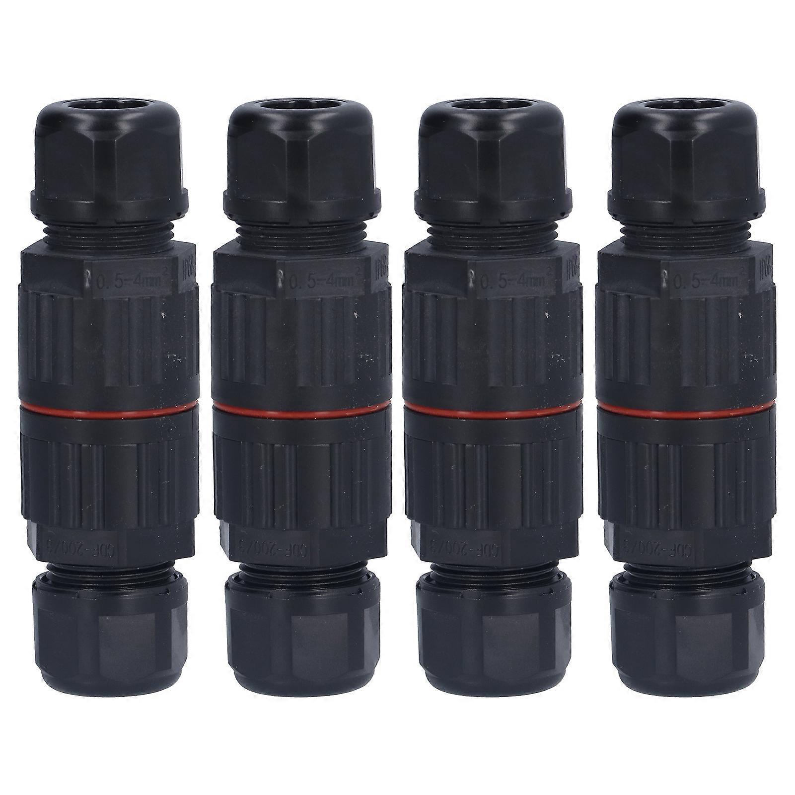 4Pcs Waterproof Junction Box Connector Straight Through External Cable Boxes for Outdoor2 in 2 Out