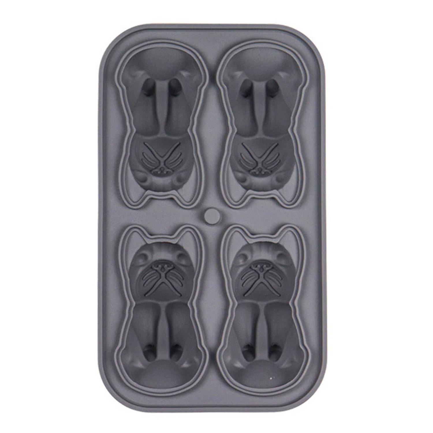 OuZhan Ice Cube Mold Cute Cartoon Astronaut Dog Shape Food Grade Silicone Ice Cube Maker for Whiskey