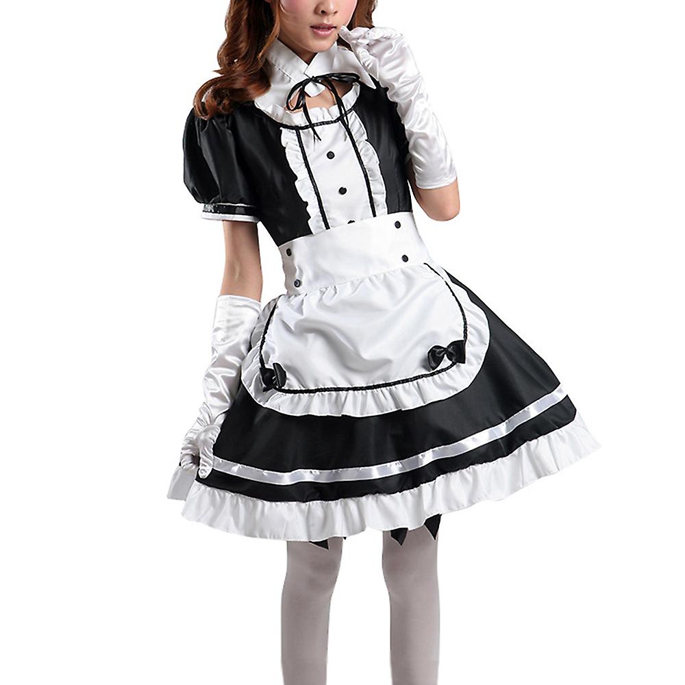 Women Anime Maid Dress Adult French Apron Fancy Cosplay Short Sleeve Outfit  | Fruugo NO