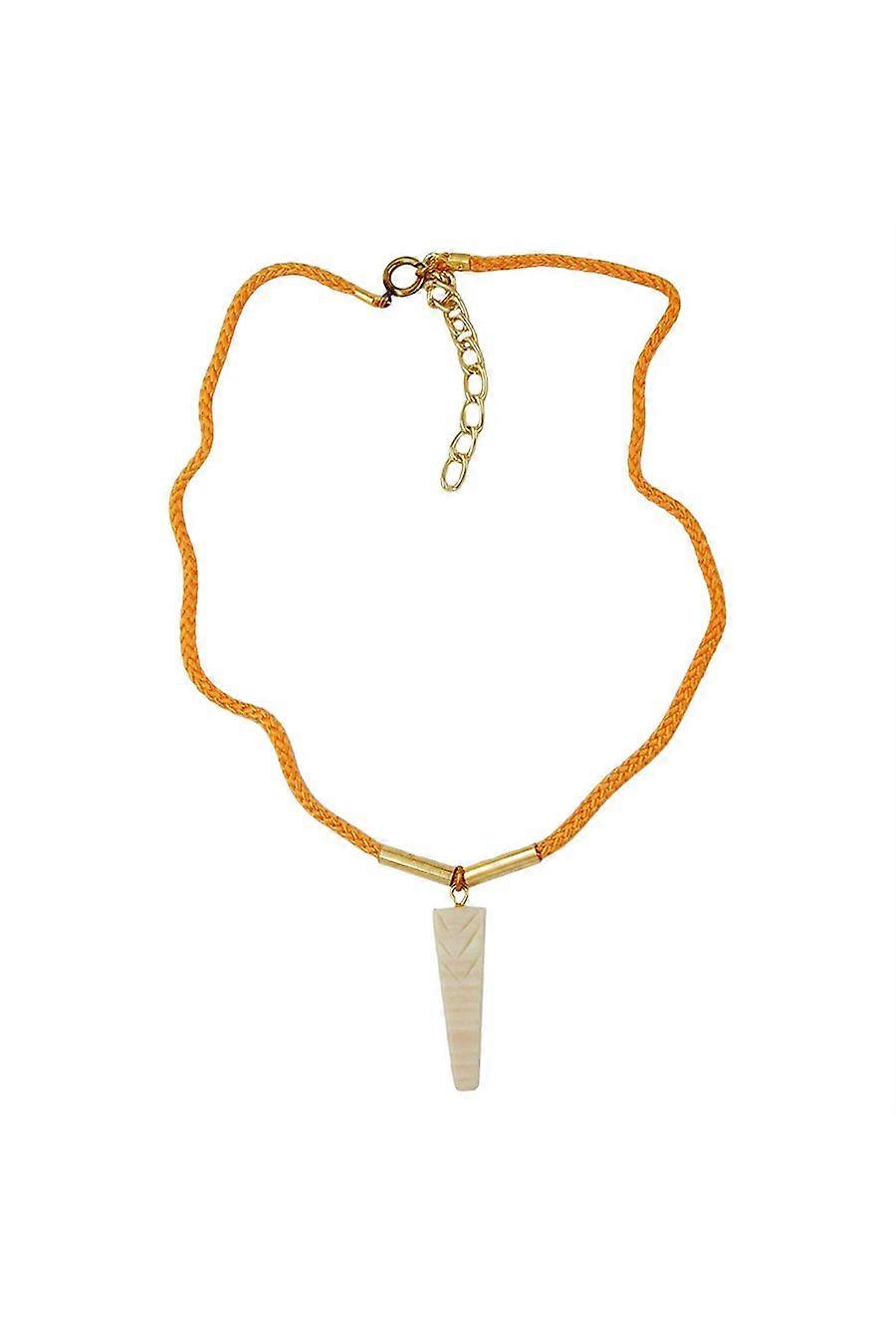 Necklace Beige/ Brown Pendant - Gl05267