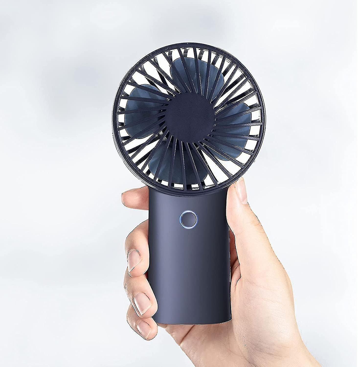 Handheld mini fan, small handheld fan, three speed outdoor, office, travel - blue