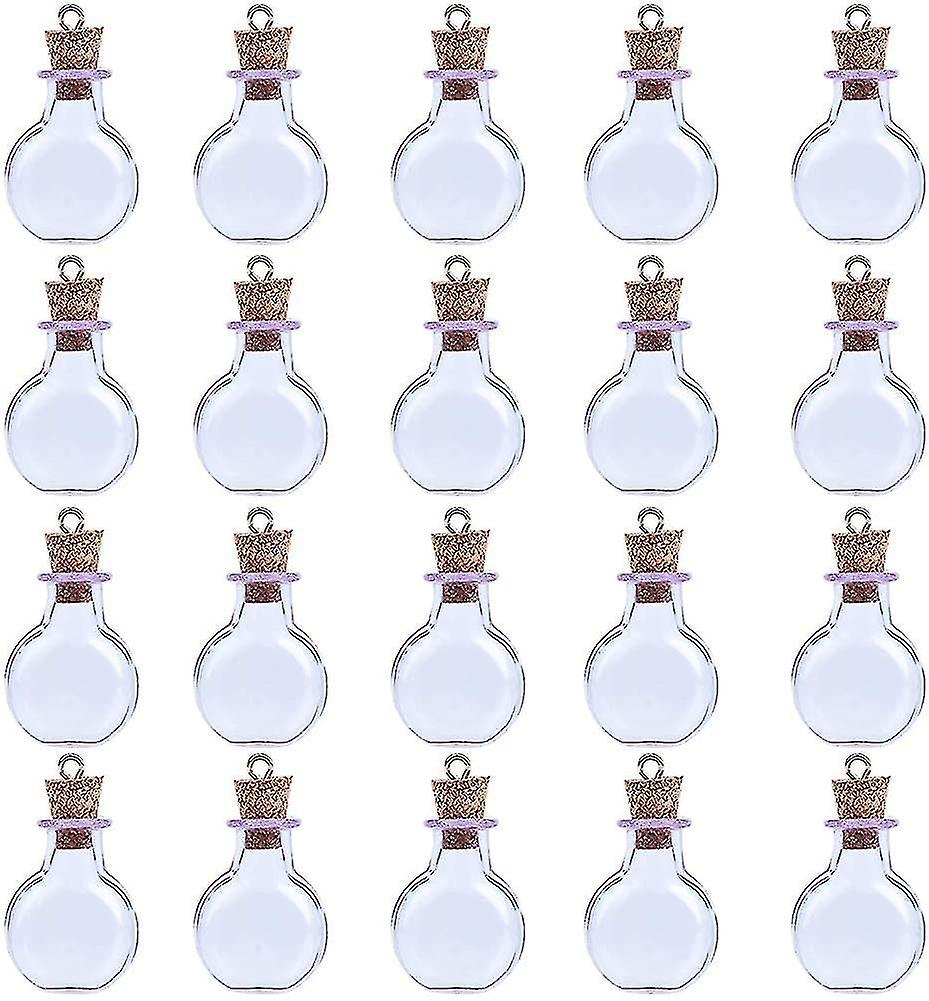 20 Pcs Mini Glass Bottles Wish Mini Empty Glass Cork Bottles For Birthday Gift