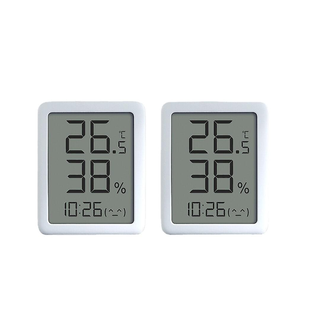 2Pcs Miaomiaoce E-ink Lcd Thermometer Hygrometer Clock - Large Digital Display, Temperature & Humidity Sensor