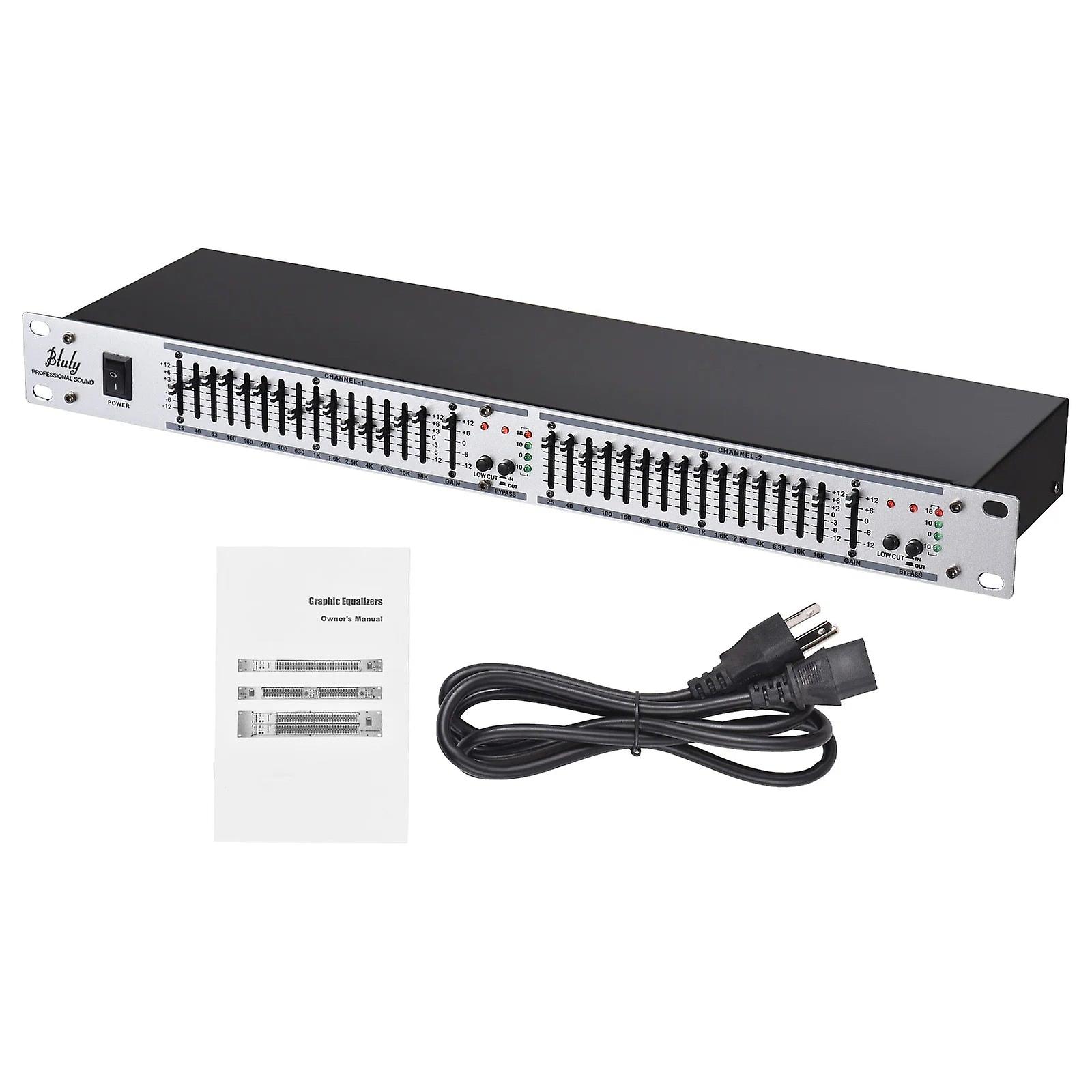 Btuty Eq-215 Dual Channel 15-band 1u Rack Mount 2-channel Stereo Graphic Equalizer 110-240v