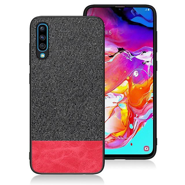 Samsung Galaxy A10 Canvas Shell Case - Black / Red
