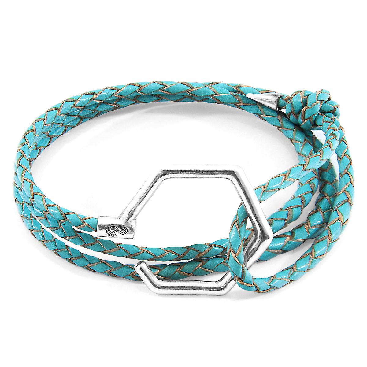 ANCHOR & CREW Storey Silver and Braided Leather Bracelet