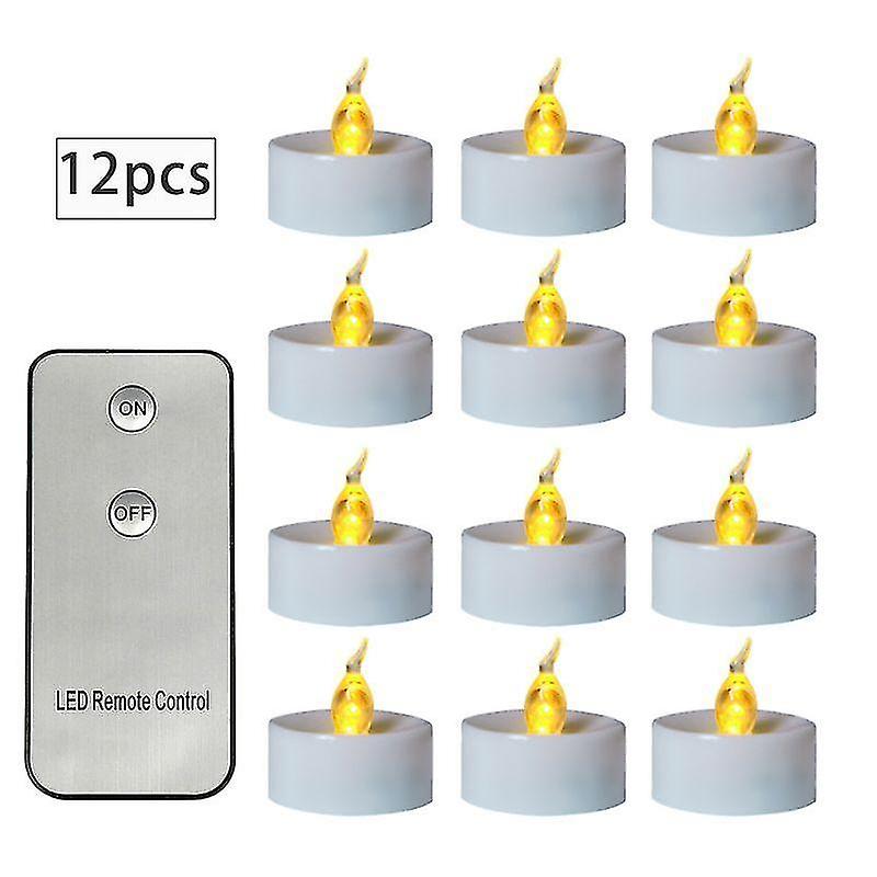 Candles 12pcs Flickering Led Candle Lights With Remote Control Flameless Electric Tealight| Dh69183