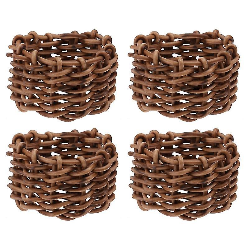4pcs Weben Handwerk Serviettenhalter
