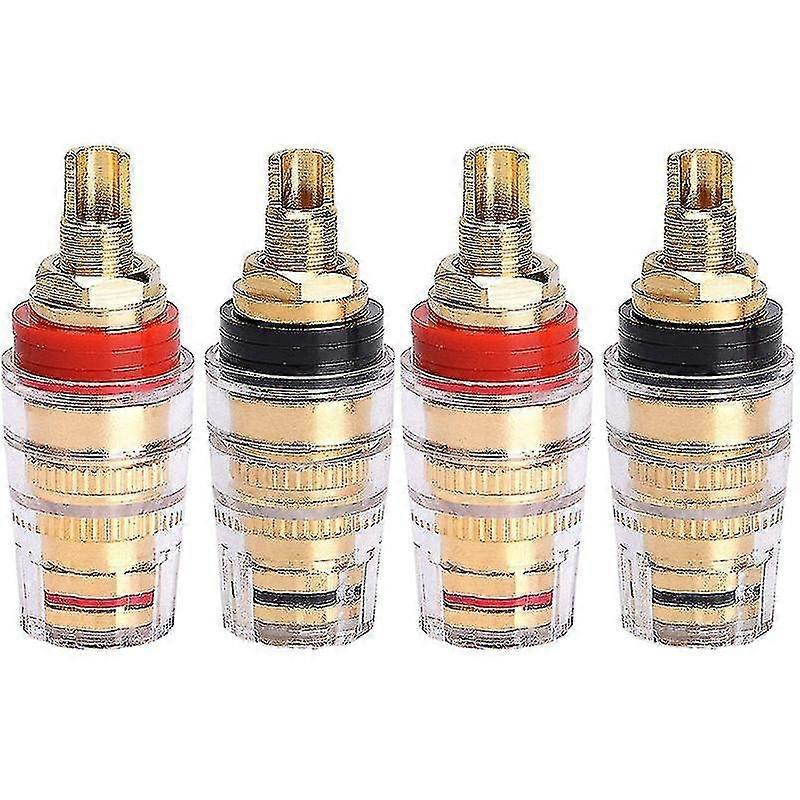 2 Pairs 4mm Banana Plug Socket Connector Binding Post for Amplifier Speaker Terminal Socket Connect