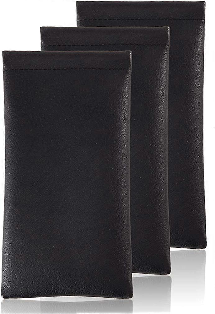 Leather Sunglasses Pouch - 3 Pack Spring Storage Glasses Pouch