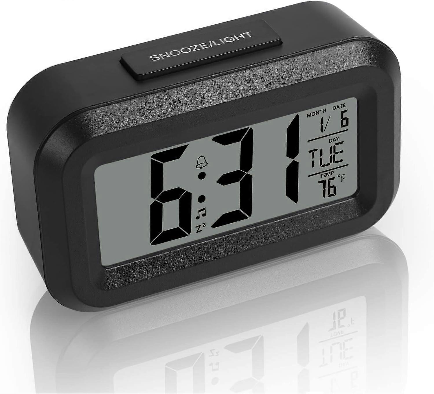 Digital alarm clock bedside, easy to set, temperature, date, timer