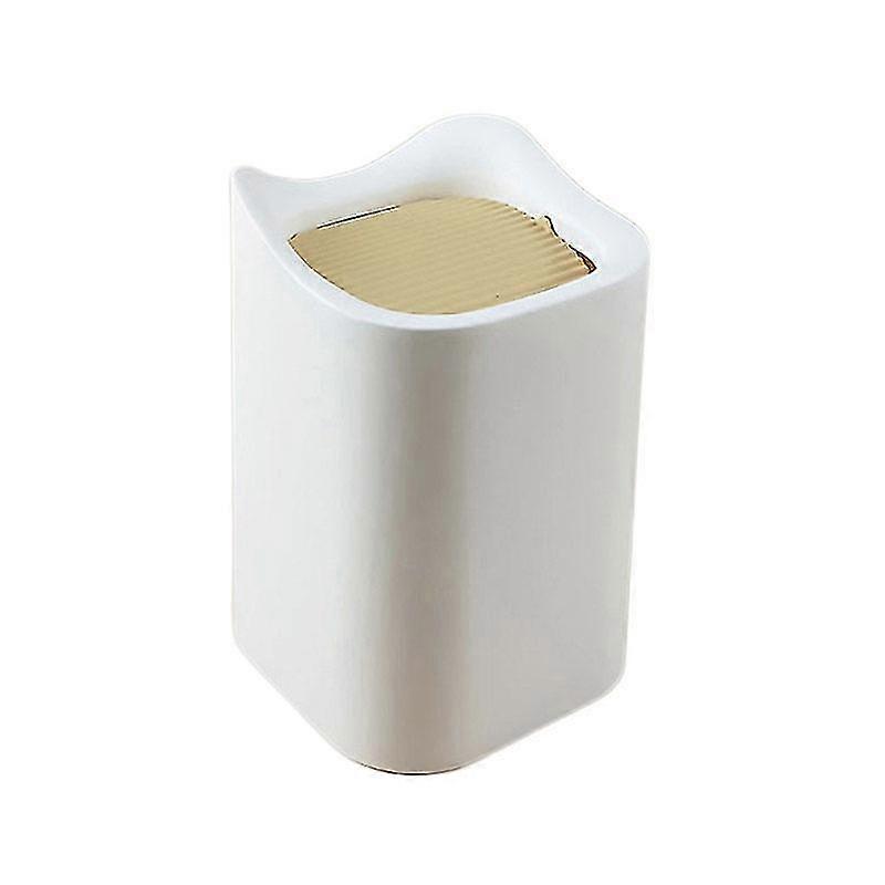 Creative Desktop Trash Can Mini Small Household Trash Storage Paper Basket (white)