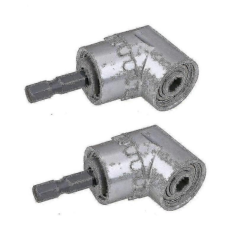 2pcs Right Angle Drill,105 Degree Multifunction Right Angle Driver With 1/4inch Hex Bit Socket Screwdriver Holder Adapter