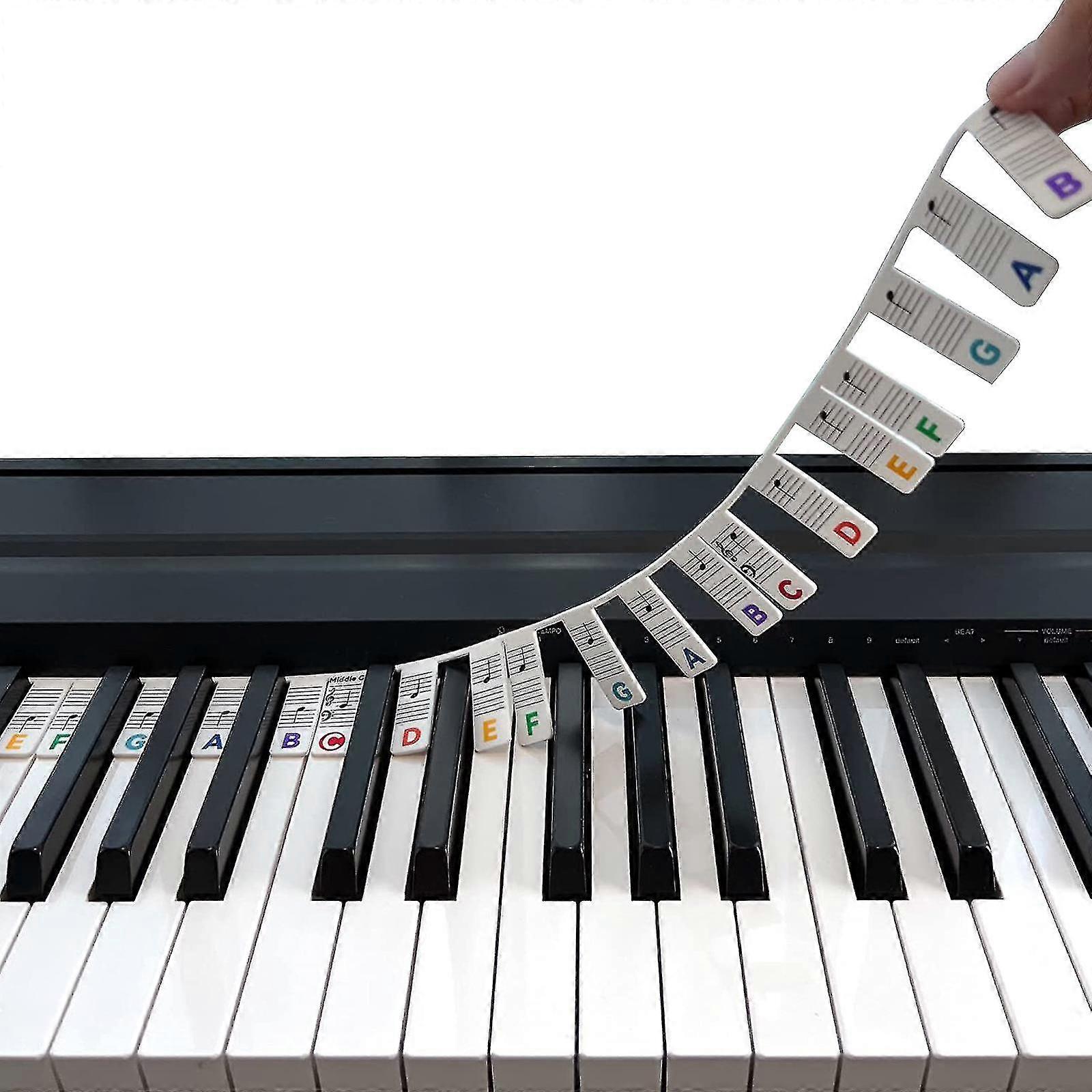 Beginner Piano Note Labels 88 Keys Full Size Silicone Reusable