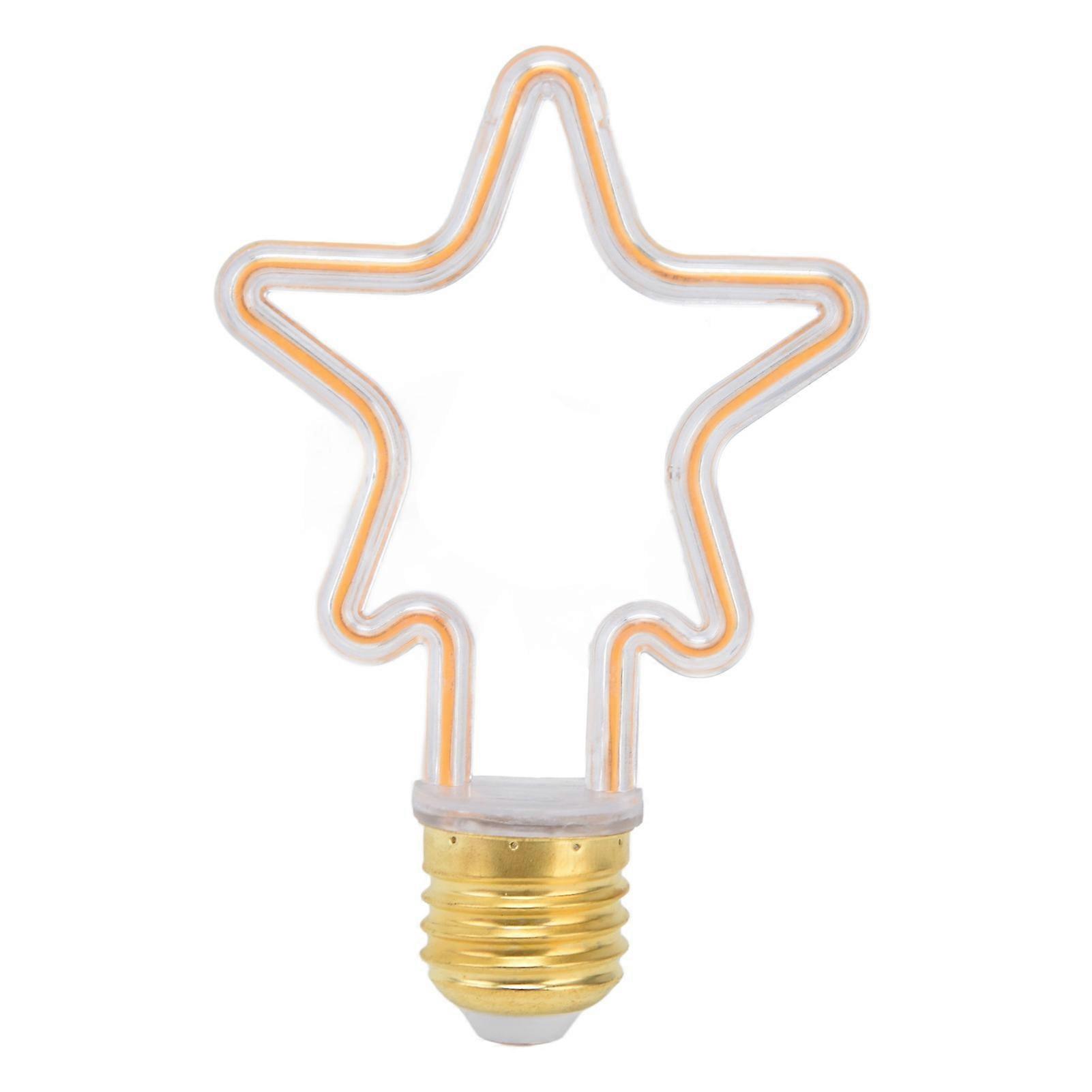 LED Light Bulb E27 Thread Socket Star Line Shape Retro Home Decoration Holiday Lighting Decor