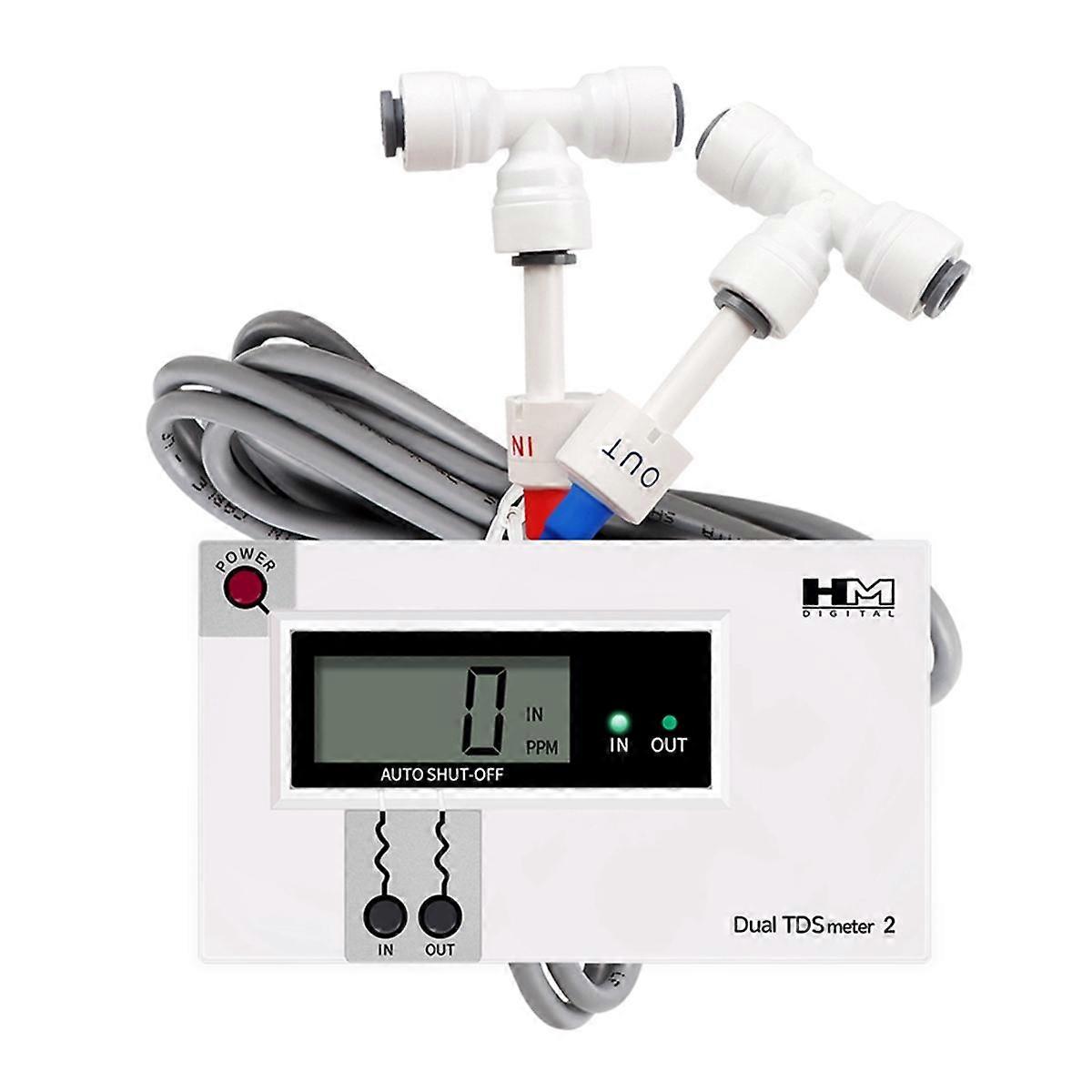 Dual Water Quality Tester Online TDS/EC Meter Input/Output Water Quality Monitor Water Fish Tank T