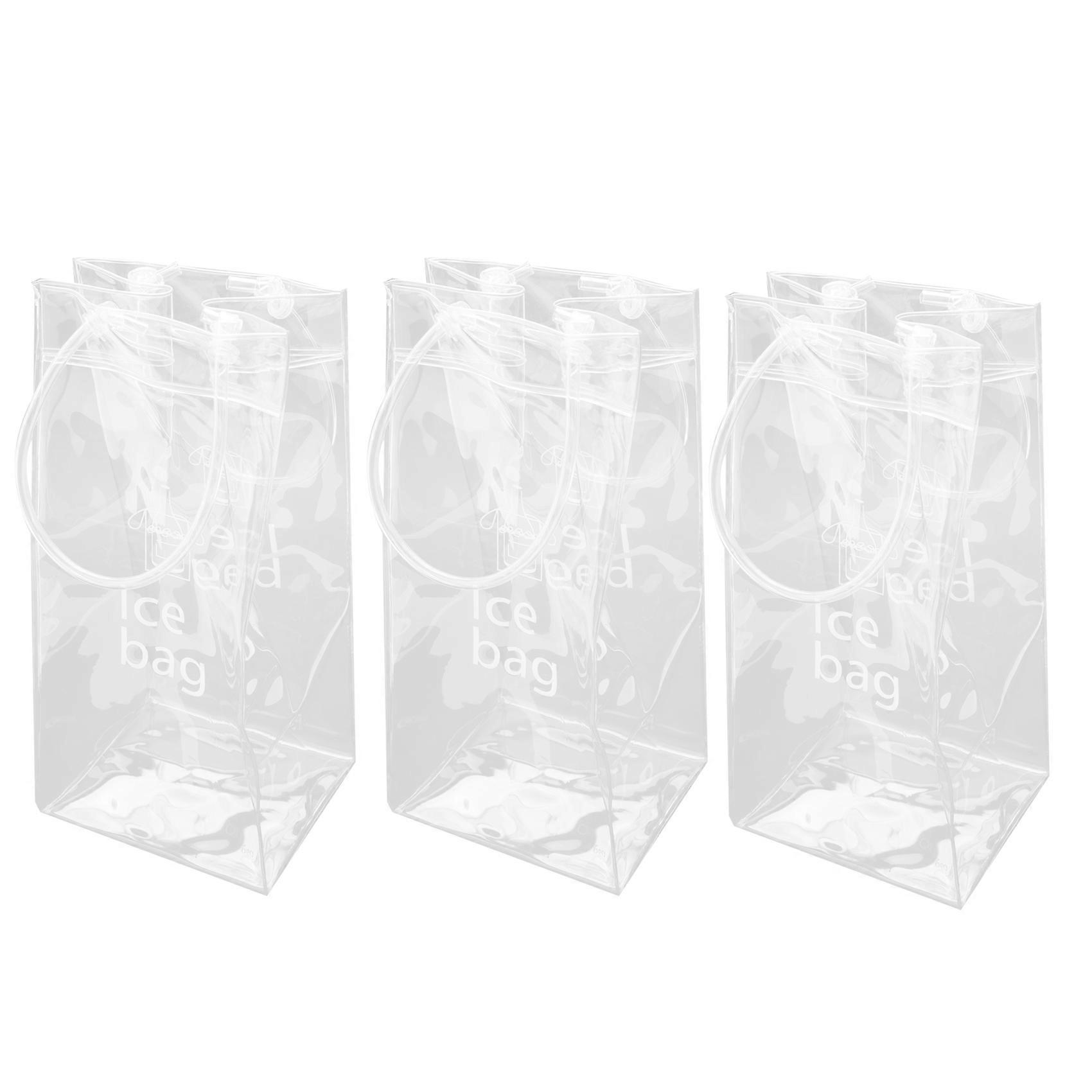 3 Pieces Portable Ice Wine Bag Wine Cooler Bag PVC Wine Pouch Bags with Handle for Champagne, Cold