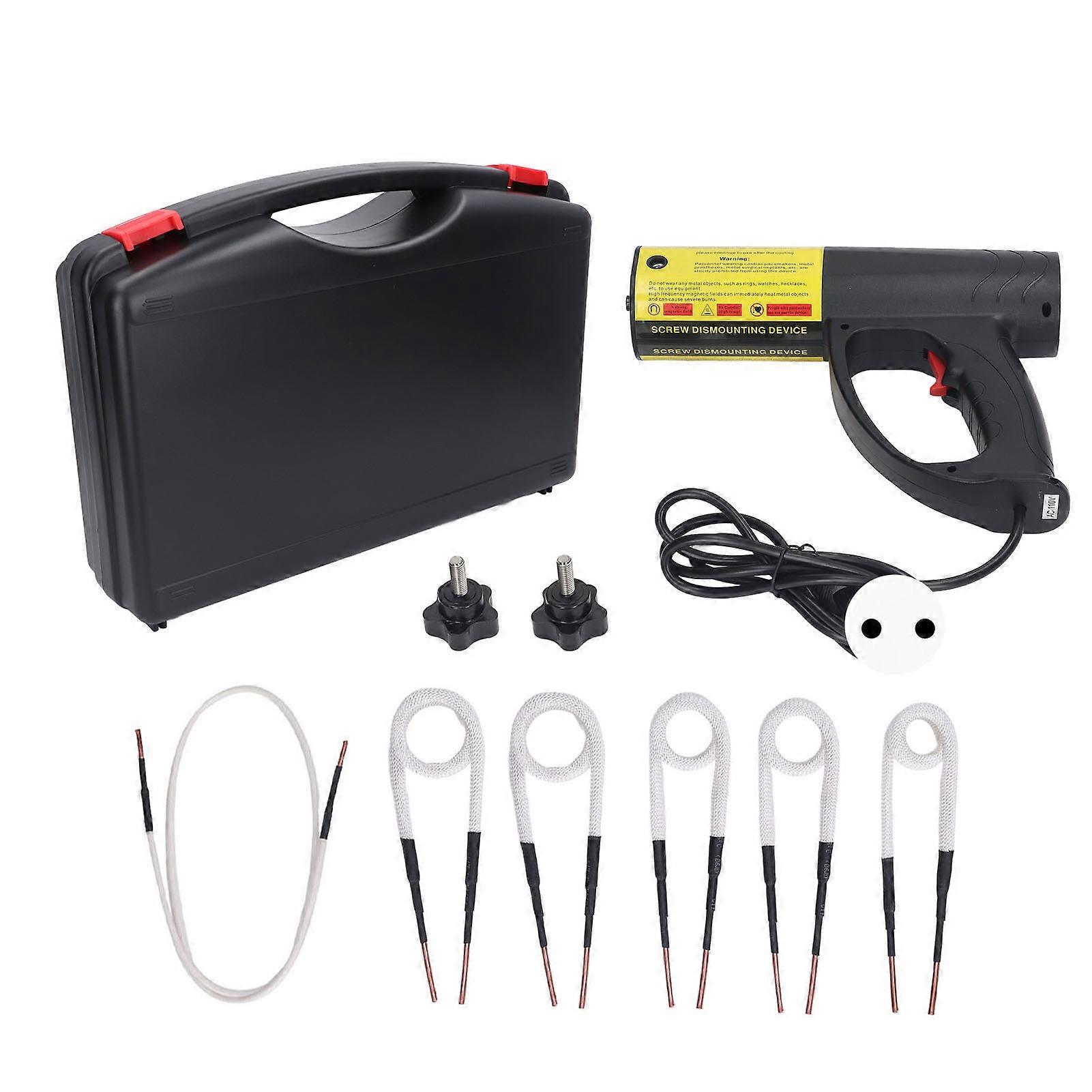 Magnetic Induction Heater Kit 1500W Flameless Heat Rusty Screw Nut Remove Bolt Buster Tool with 6 Coils EU Plug 220V 8A NO.8423