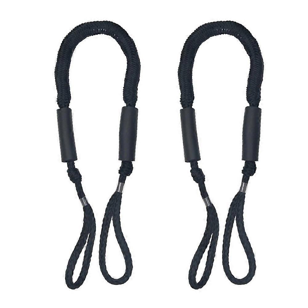 2Pcs 3.5-5.5ft Bungee Dock Line Mooring Stretch Rope Quick Docking for Boat (Black)