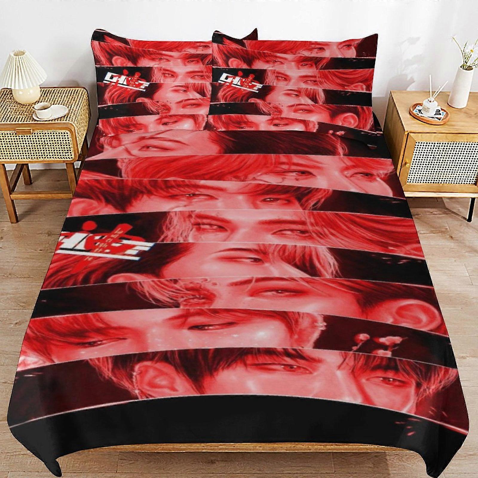 c378 Stray Kids Conjunto de Cama Capa de Edredão Confortável e Leve Cartoon Bedding 3 Peça Conjunto de Cama Twin (1 Capa de Edredão e 2 fronha) hn961